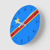 Flag Kongo Kinshasa Runde Wanduhr (Winkel)
