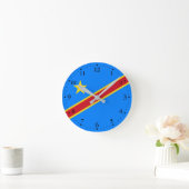 Flag Kongo Kinshasa Runde Wanduhr (Zuhause)