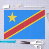 Flag Kongo Kinshasa Seidenpapier (Handwerk)