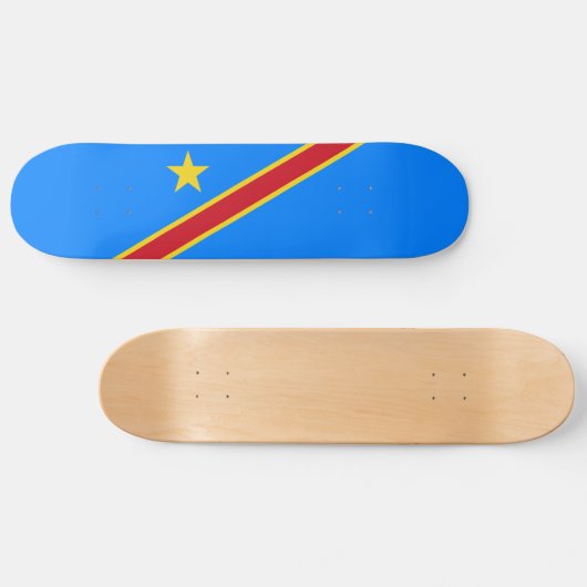 Flag Kongo Kinshasa Skateboard (Horizontal)