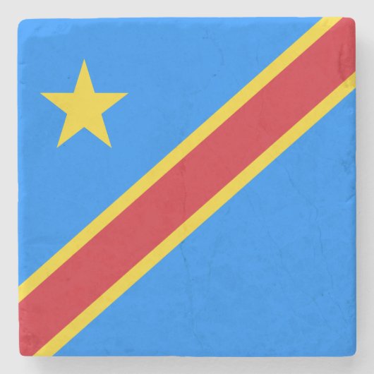 Flag Kongo Kinshasa Steinuntersetzer (Vorderseite)