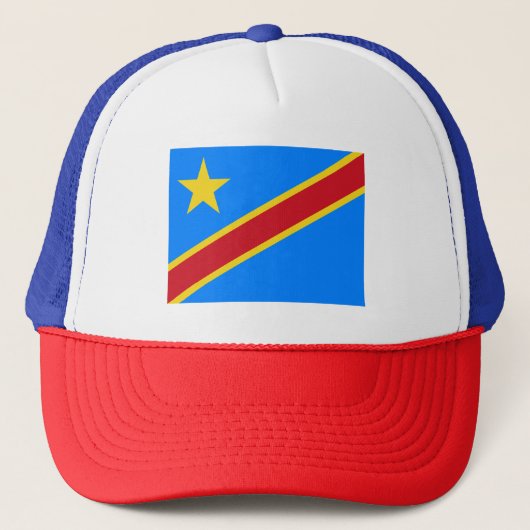 Flag Kongo Kinshasa Truckerkappe (Vorderseite)