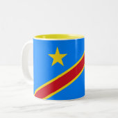 Flag Kongo Kinshasa Zweifarbige Tasse (Vorderseite Links)
