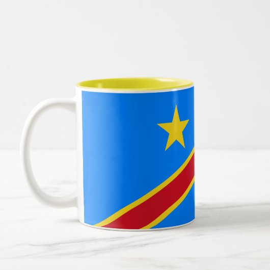 Flag Kongo Kinshasa Zweifarbige Tasse (Links)