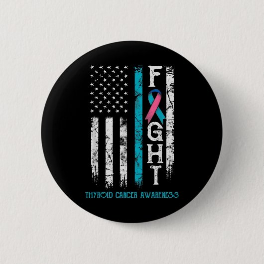 Flag "Krebsbewusstsein Blauer Rosa Aquamarine Schl Button (Vorderseite)