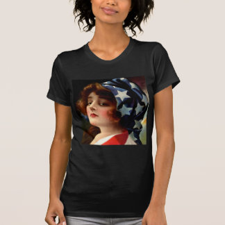 Flag Lady 4. Juli Vintage Patriotische Kunst T-Shirt