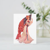 Flag Lady 4. Juli Vintage Patriotische Postkarte K (Stehend Vorderseite)