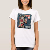 Flag Letter F Roses Freedom Monogram T-Shirt (Vorderseite)
