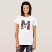 Flag Letter M Roses Daisies Monogram T-Shirt (Vorne ganz)