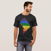 Flag "LGBT Pride" der Washington DC Silhouette T-Shirt (Vorne ganz)