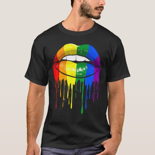 Flag "LGBT Pride Month Gay Lesbian Pride Lips" T-Shirt (Vorderseite)