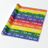 Flag LGBT White I Liebe Sie Geschenkpapier (Ungerollt)