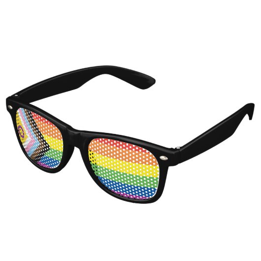 Flag "LGBTQ Intersex Inclusive Progress Pride" Partybrille (Schrägansicht)