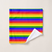 Flag LGBTQAI+ Regenbogenfarben Badhandtuch Set (Waschlappen)