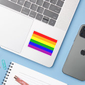 Flag LGBTQIA+ Regenbogenfarben Aufkleber (Laptop mit iPhone)