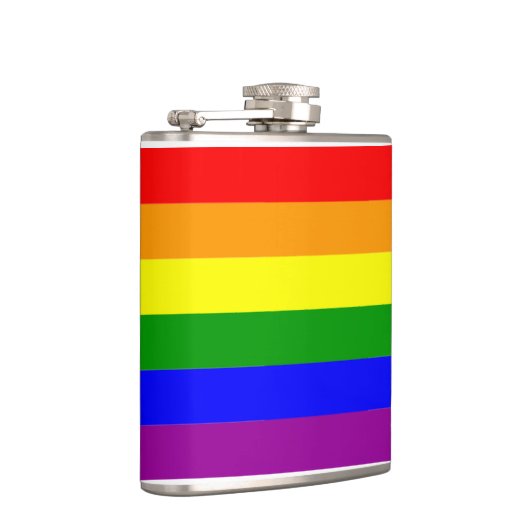 Flag LGBTQIA+ Regenbogenfarben Flachmann (Rechts)