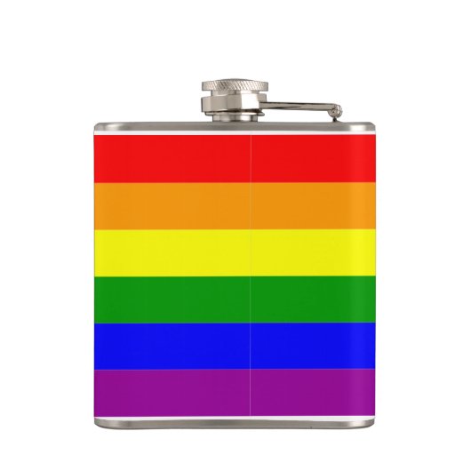 Flag LGBTQIA+ Regenbogenfarben Flachmann (Rückseite)