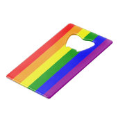 Flag LGBTQIA+ Regenbogenfarben Geldbeutel Flaschenöffner (Vorderseite Schrägansicht)
