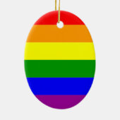 Flag LGBTQIA+ Regenbogenfarben Keramik Ornament (Hinten)