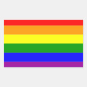 Flag LGBTQIA+ Regenbogenfarben Rechteckiger Aufkleber (Vorderseite)