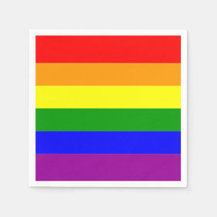 Flag LGBTQIA+ Regenbogenfarben Serviette