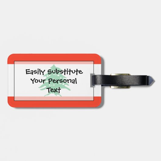 Flag Libanon Easy ID Personal Gepäckanhänger (Rückseite horizontal)