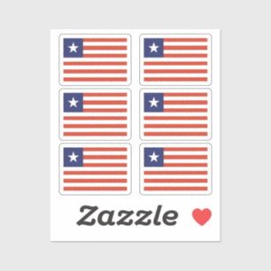 Flag Liberia Collection Packung mit 6 Aufkleber