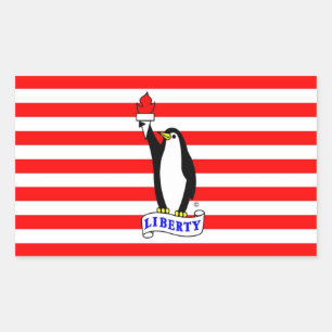 Flag Liberty Penguin Rechteckiger Aufkleber