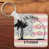 FLAG Life Liberty & Pickleball USA Schlüsselanhänger (Vorderseite)