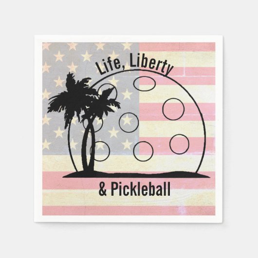 FLAG Life Liberty & Pickleball USA Serviette (Vorderseite)