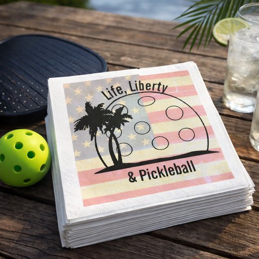 FLAG Life Liberty & Pickleball USA Serviette