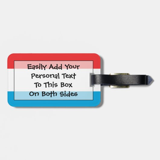 Flag Luxemburg Easy ID Personal Gepäckanhänger (Rückseite horizontal)