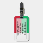 Flag Madagaskar Easy ID Personal Gepäckanhänger (Vorderseite vertikal)