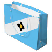 Flag Madison, Wisconsin große Geschenktasche Geschenktüte (Rückseite Schrägansicht)