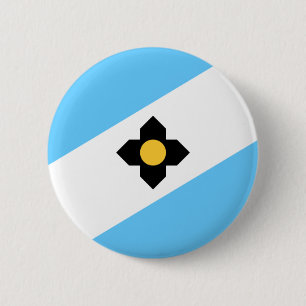 Flag Madison, Wisconsin Pinback Button