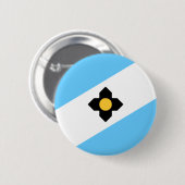 Flag Madison, Wisconsin Pinback Button (Vorne & Hinten)