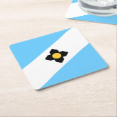 Flag Madison, Wisconsin Square Paper Untersetzer (angewinkelt)