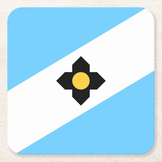 Flag Madison, Wisconsin Square Paper Untersetzer (Vorderseite)