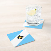 Flag Madison, Wisconsin Square Paper Untersetzer (Vor Ort)