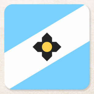 Flag Madison, Wisconsin Square Paper Untersetzer