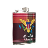 Flag Madras St. Thomas USVI Jungfrau Flachmann (Rechts)