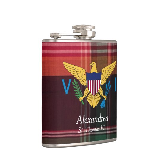 Flag Madras St. Thomas USVI Jungfrau Flachmann (Rechts)