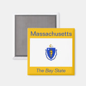 Flag Magnet Massachusetts (Vorderseite/Rückseite)