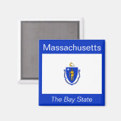 Flag Magnet Massachusetts (Vorderseite/Rückseite)