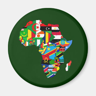 Flag Map Map Africa Flags - African Culture Gift Magnet