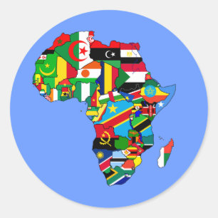 Flag Map Map Africa Flags - African Culture Gift Runder Aufkleber