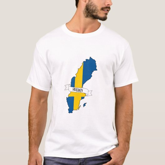 Flag map of Sweden T-Shirt (Vorderseite)