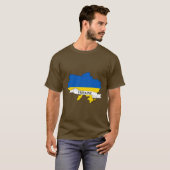 Flag map of Ukraine T-Shirt (Vorne ganz)