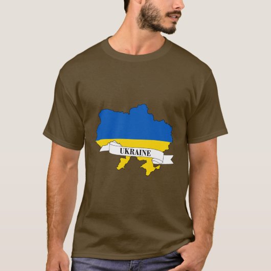 Flag map of Ukraine T-Shirt (Vorderseite)