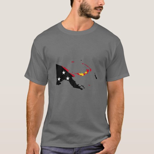 Flag Map Papua neue Guinea T-Shirt (Vorderseite)